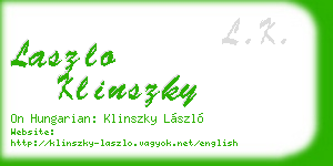 laszlo klinszky business card