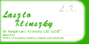 laszlo klinszky business card